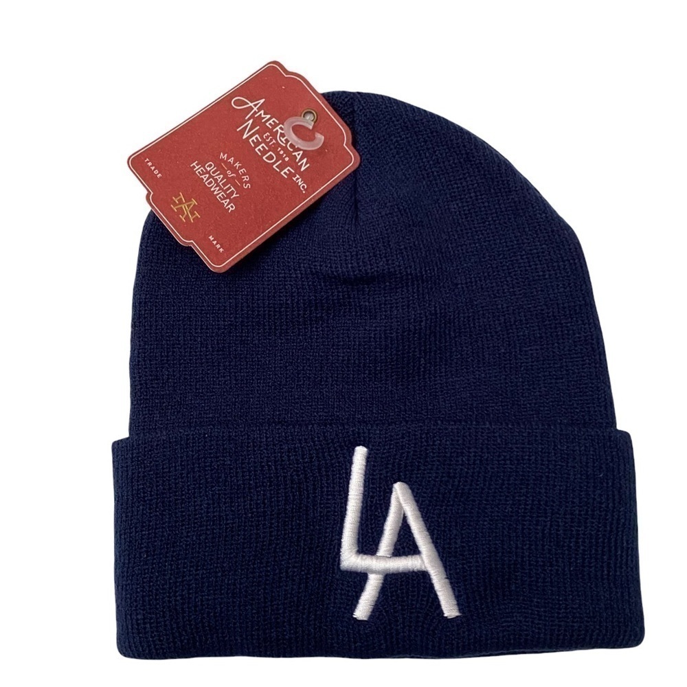 American Needle Navy LA Cuff Knit Beanie One Size Unisex